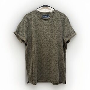 Abercrombie & Fitch Shirt Unisex Green Black Short Sleeve Leopard Pattern XL